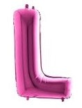 L harfi Pembe Fuya folyo harf balon 40 inch 100 cm